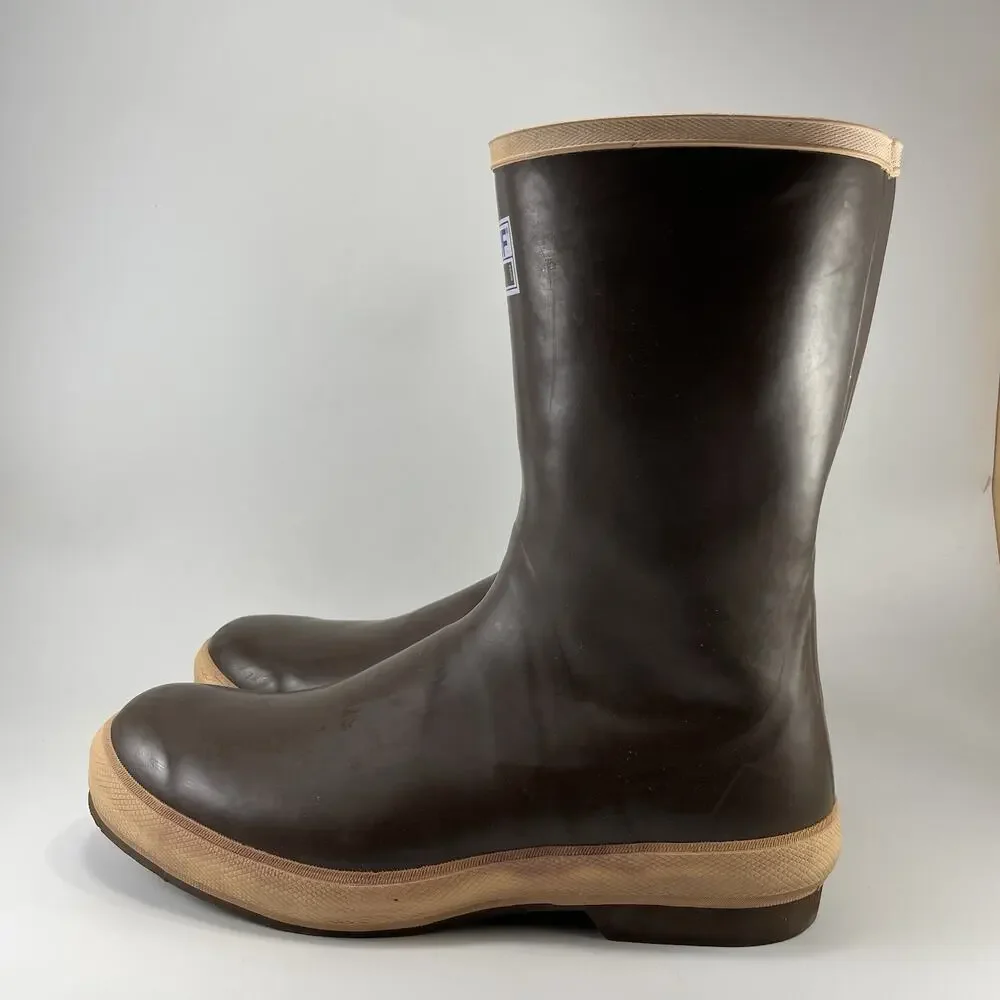 Xtratuf Legacy 12” Deck Boots Brown Mens Size 14 Waterproof Fishing Rubber Welly